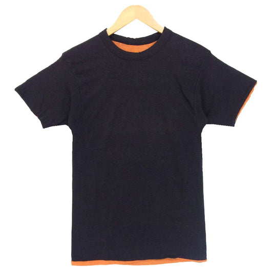 Champion チャンピオン トリコタグ ダブルフェイス 半袖 Tシャツ ブラック×オレンジ系 M【中古】