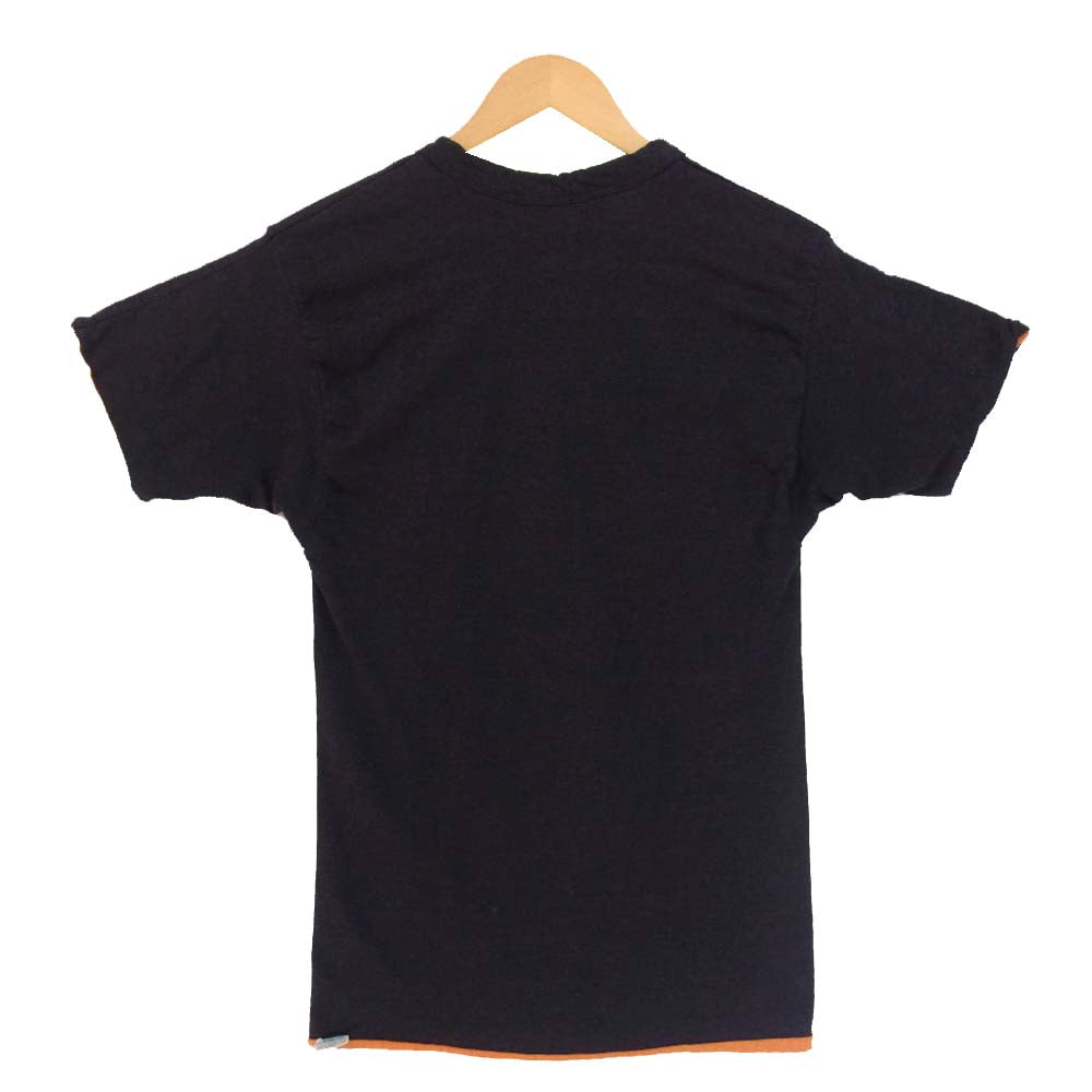 Champion チャンピオン トリコタグ ダブルフェイス 半袖 Tシャツ ブラック×オレンジ系 M【中古】