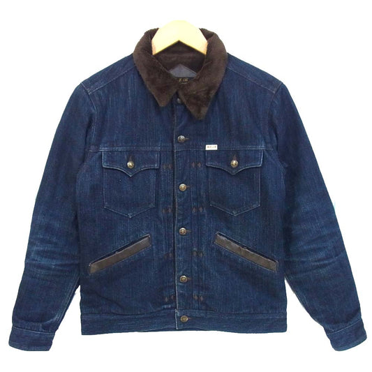 R.J.B アールジェイビー DJ102 FLAT HEAD フラットヘッド デニム ボア ジャケット インディゴブルー系 36【中古】