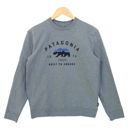 patagonia パタゴニア STY39544SP19 10.9oz 裏起毛 アーチ フィッツロイ ベア クルー スウェット ダークグレー系 S【中古】