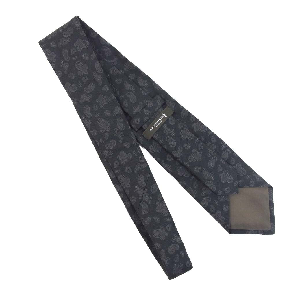 Mackintosh マッキントッシュ レップベース ペイズリータイ ブラック系【美品】【中古】
