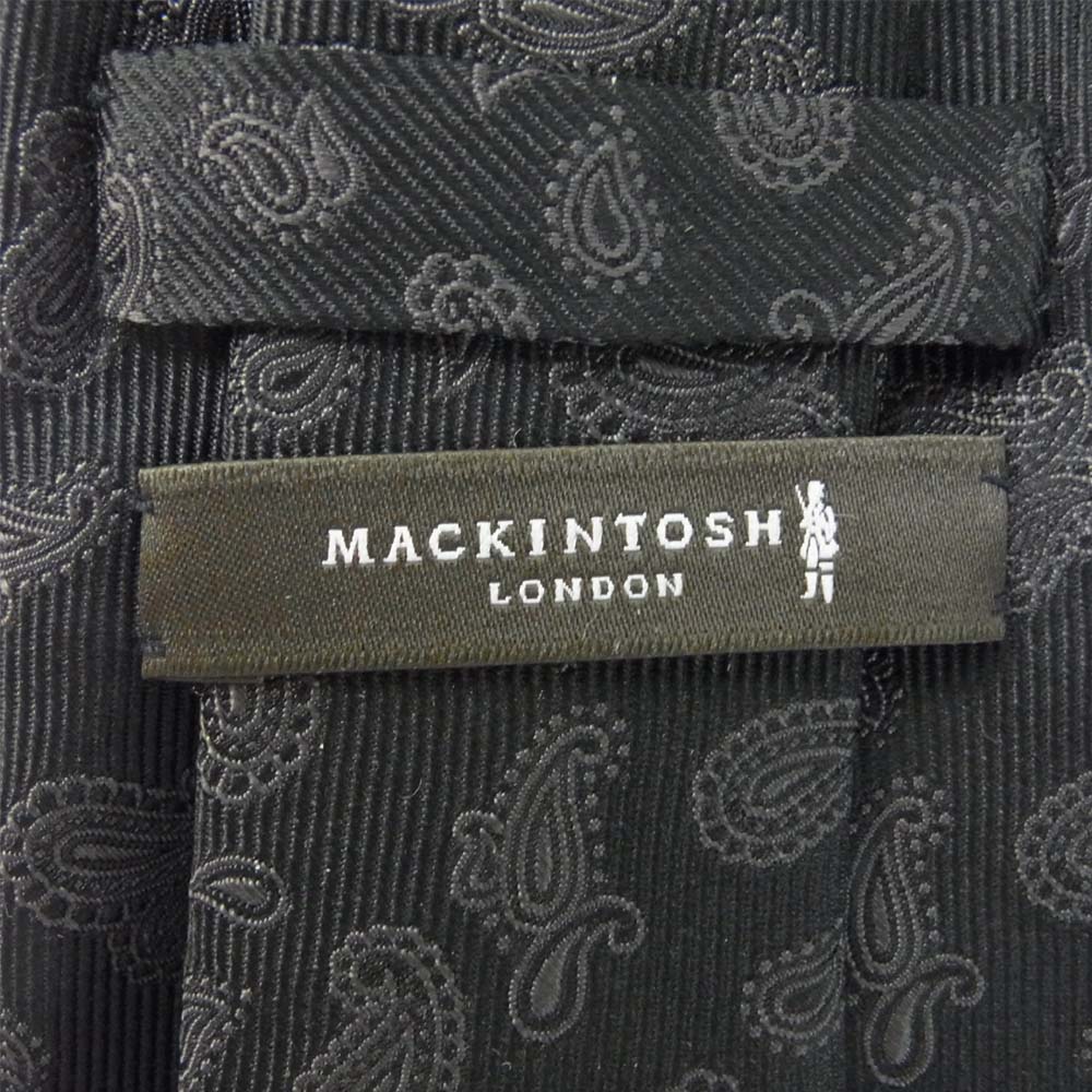 Mackintosh マッキントッシュ レップベース ペイズリータイ ブラック系【美品】【中古】