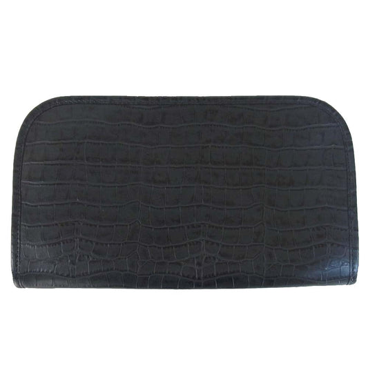 エルゴポック 06C-CL 06 Series Waxed Leather クロコ 型押し クラッチ バッグ ネイビー系【極上美品】【中古】