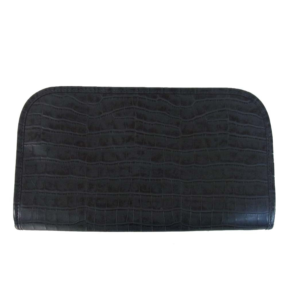 エルゴポック 06C-CL 06 Series Waxed Leather クロコ 型押し クラッチ バッグ ネイビー系【極上美品】【中古】