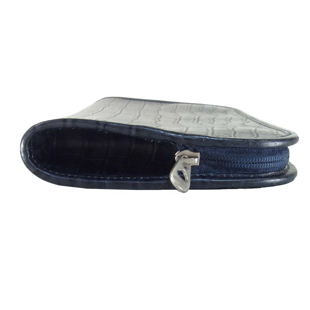 エルゴポック 06C-CL 06 Series Waxed Leather クロコ 型押し クラッチ バッグ ネイビー系【極上美品】【中古】