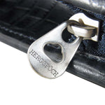 エルゴポック 06C-CL 06 Series Waxed Leather クロコ 型押し クラッチ バッグ ネイビー系【極上美品】【中古】