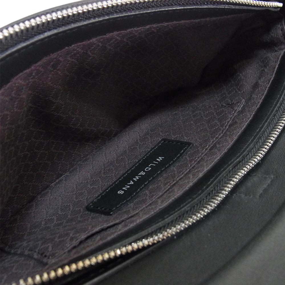 WILDSWANS ワイルドスワンズ SVELTO スヴェルト 牛革 ショルダー ボディ バッグ ブラック系【極上美品】【中古】