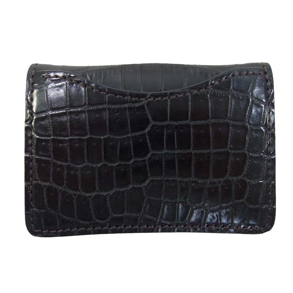 WILDSWANS ワイルドスワンズ TONGUE タング クロコ 牛革 小銭入れ ブラック ブラック系【美品】【中古】