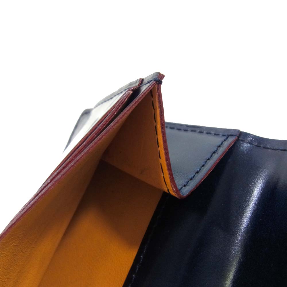GANZO ガンゾ コードバン ルチダ 馬革 小銭入れ ネイビー系【極上美品】【中古】