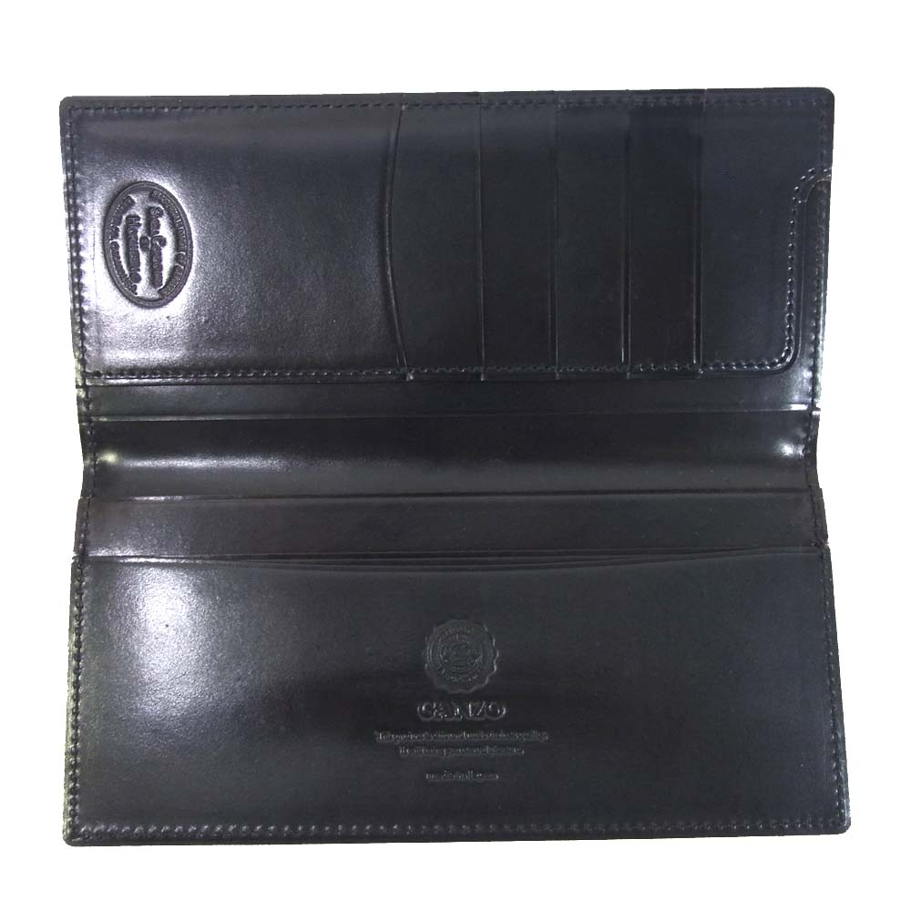 GANZO ガンゾ ホーウィンシェル コードバン 馬革 長財布 ブラック系【極上美品】【中古】