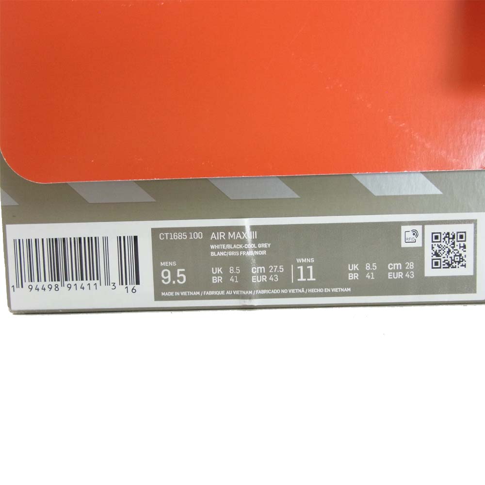 NIKE ナイキ CT1685-100 AIR MAX 90 OG INFRARED エアマックス ローカット スニーカー 27.5cm グレー系 ピンク系 27.5cm【新古品】【未使用】【中古】