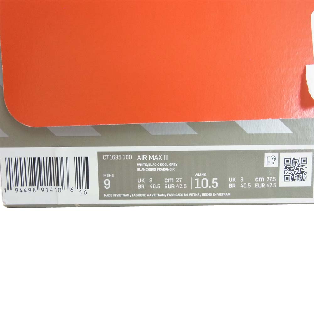 NIKE ナイキ CT1685-100 AIR MAX 90 OG INFRARED エアマックス ローカット スニーカー 28.5cm グレー系 ピンク系【新古品】【未使用】【中古】