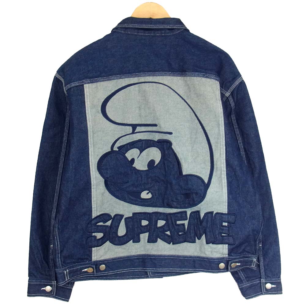 Supreme シュプリーム 20AW Smurfs Denim Trucker Jacket スマーフ デニム トラッカー ジャケット インディゴブルー系 L【新古品】【未使用】【中古】