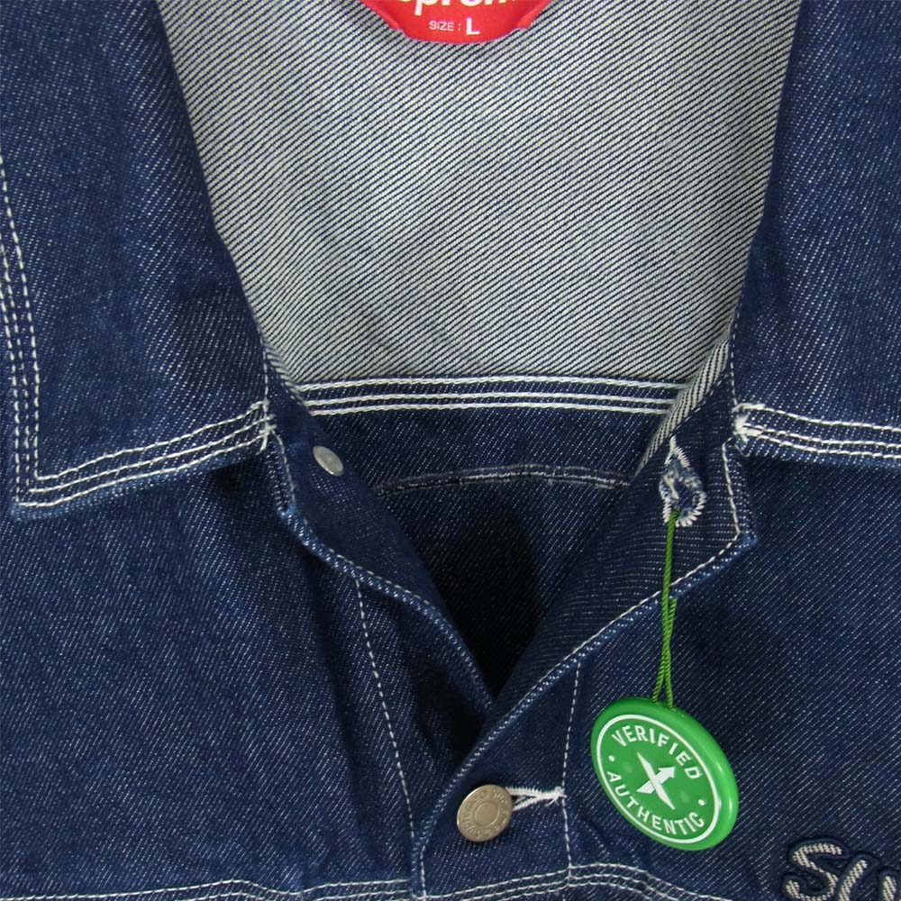 Supreme シュプリーム 20AW Smurfs Denim Trucker Jacket スマーフ デニム トラッカー ジャケット インディゴブルー系 L【新古品】【未使用】【中古】