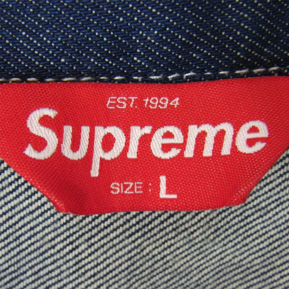 Supreme シュプリーム 20AW Smurfs Denim Trucker Jacket スマーフ デニム トラッカー ジャケット インディゴブルー系 L【新古品】【未使用】【中古】
