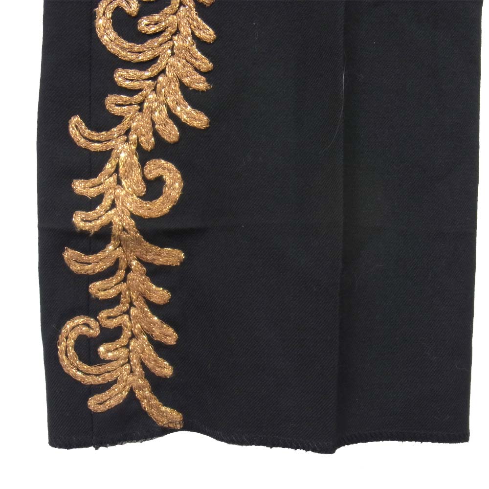 SAINT LAURENT サンローラン 15SS 372231Y639H 国内正規品 アラベスク 刺繍 スラックス パンツ ブラック系 44【美品】【中古】
