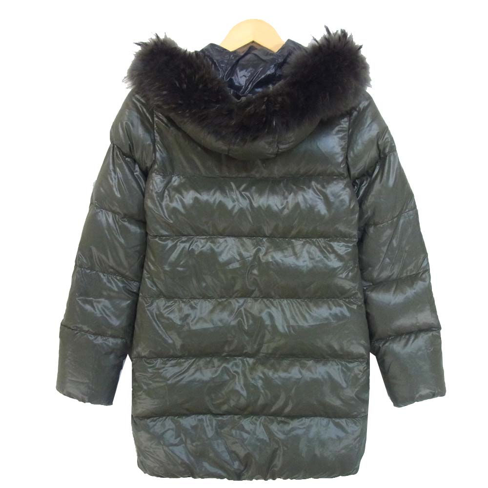 DUVETICA デュベティカ D.037.00/1057.R KAPPA MFG カッパ ファー ボア コート 濃灰緑系 38【中古】