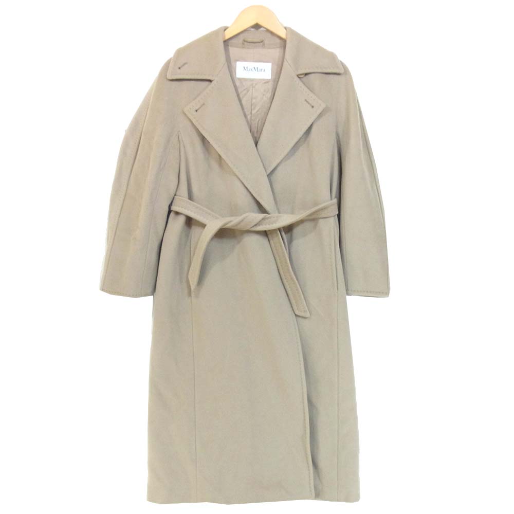 MAX MARA マックスマーラ MANUELA マニュエラ マヌエラ アイコン カシミヤ混 ウール コート ベージュ系 38【美品】【中古】