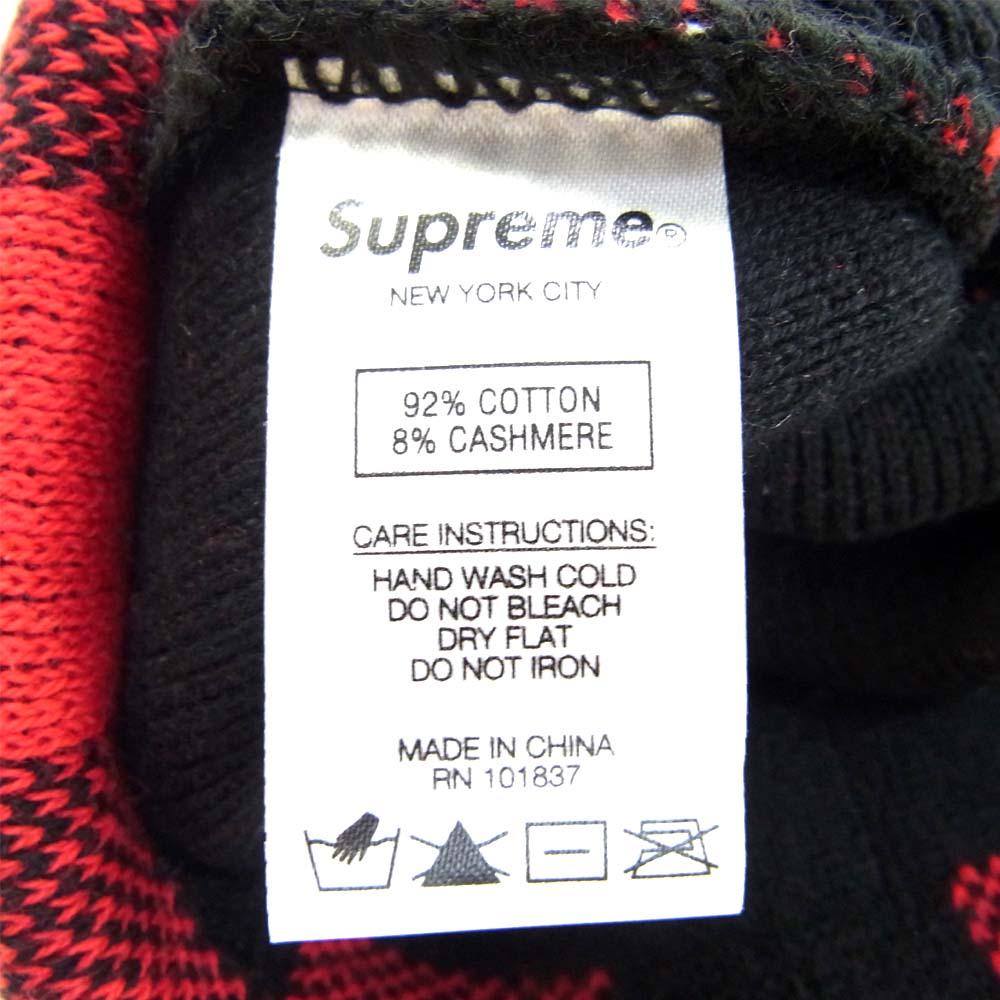 Supreme シュプリーム 20AW Big Logo Beanie Red Plaid ビッグロゴ ビーニー  レッド系 ブラック系【極上美品】【中古】