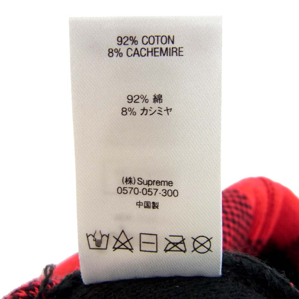 Supreme シュプリーム 20AW Big Logo Beanie Red Plaid ビッグロゴ ビーニー  レッド系 ブラック系【極上美品】【中古】