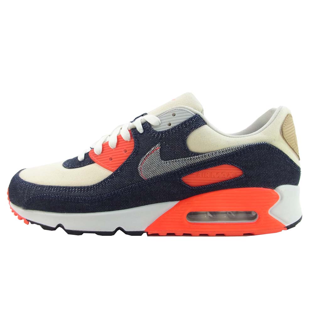 NIKE ナイキ CU1646-400 国内正規品 デンハム DENHAM AIR MAX 90 DENHAM エアマックス インフラレッド デニム スニーカー ネイビー系 レッド系 31cm【新古品】【未使用】【中古】