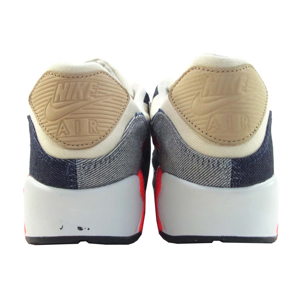 NIKE ナイキ CU1646-400 国内正規品 デンハム DENHAM AIR MAX 90 DENHAM エアマックス インフラレッド デニム スニーカー ネイビー系 レッド系 31cm【新古品】【未使用】【中古】