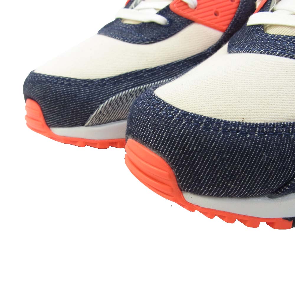 NIKE ナイキ CU1646-400 国内正規品 デンハム DENHAM AIR MAX 90 DENHAM エアマックス インフラレッド デニム スニーカー ネイビー系 レッド系 31cm【新古品】【未使用】【中古】