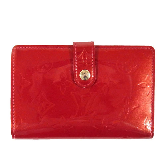 LOUIS VUITTON ルイ・ヴィトン M91208 ポルトモネ ビエヴィエノワ モノグラム ヴェルニ 2つ折り 財布 レッド系【中古】