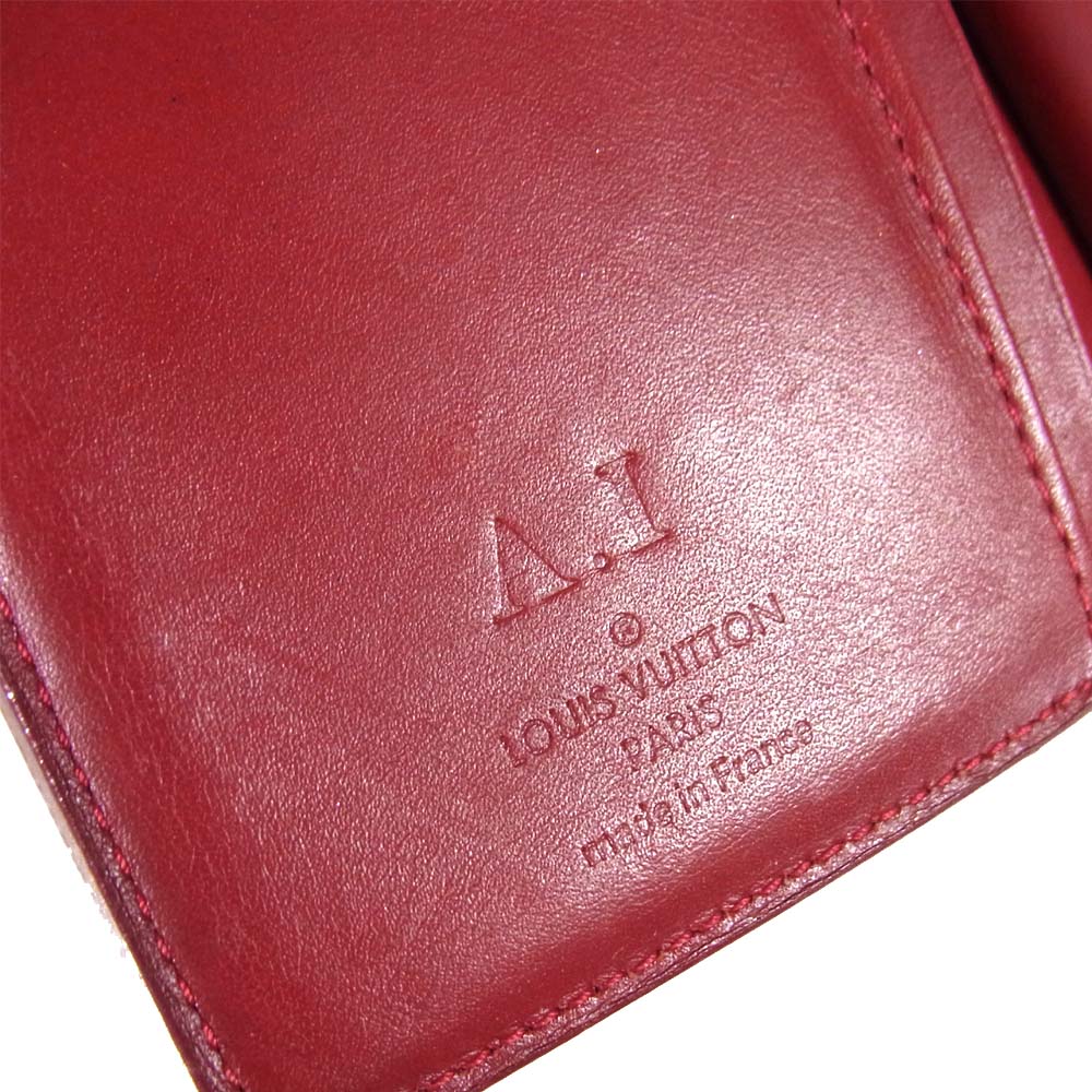 LOUIS VUITTON ルイ・ヴィトン M91208 ポルトモネ ビエヴィエノワ モノグラム ヴェルニ 2つ折り 財布 レッド系【中古】