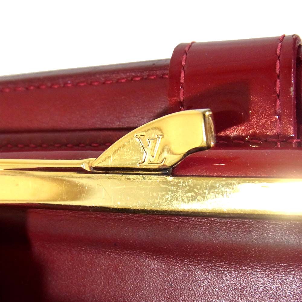 LOUIS VUITTON ルイ・ヴィトン M91208 ポルトモネ ビエヴィエノワ モノグラム ヴェルニ 2つ折り 財布 レッド系【中古】