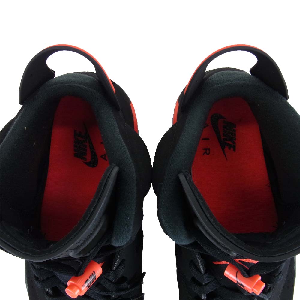 NIKE AIR JORDAN ナイキ ジョーダン 384664-060 6 RETRO シックス レトロ ハイカット スニーカー ブラック系 レッド系 27cm【美品】【中古】
