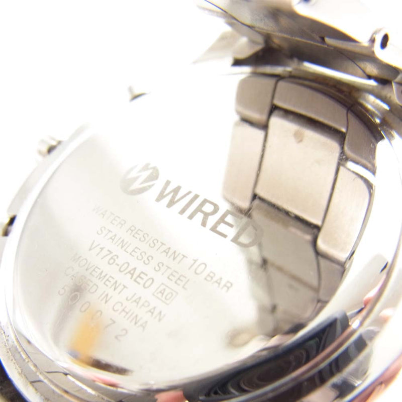 SEIKO セイコー V176-0AE0  WIRED ワイアード クロノグラフ ソーラー 腕時計 ウォッチ シルバー系【中古】
