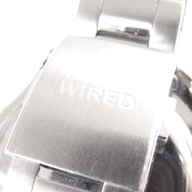 SEIKO セイコー V176-0AE0  WIRED ワイアード クロノグラフ ソーラー 腕時計 ウォッチ シルバー系【中古】