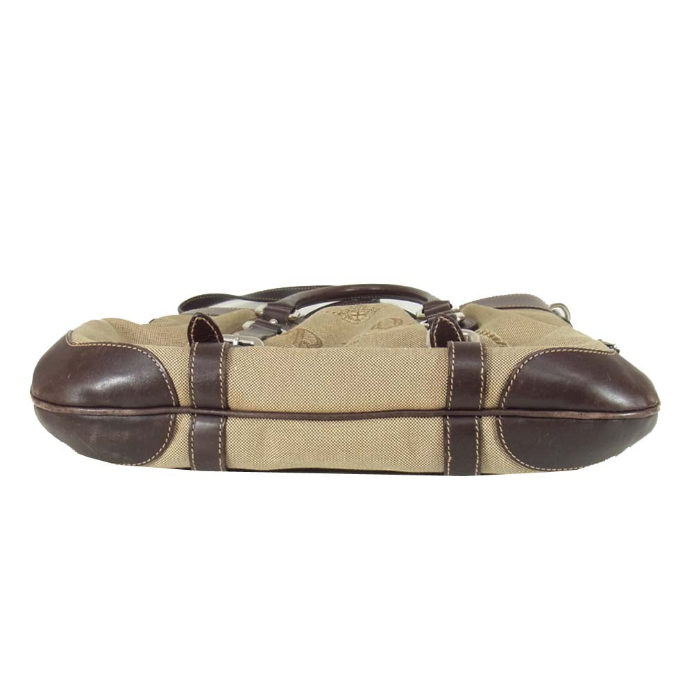 PRADA プラダ LOGO JACQUARD ロゴ ジャカード ショルダーバッグ ブラウン系【中古】