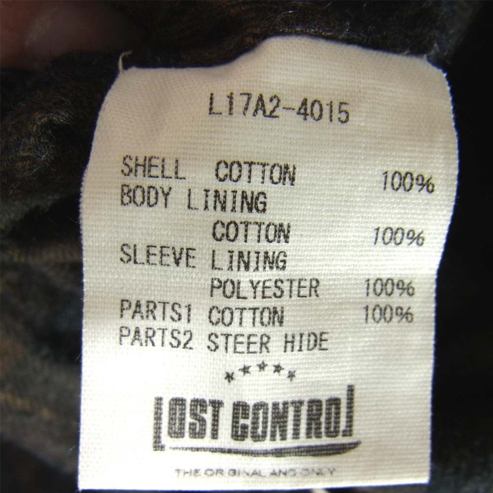 LOST CONTROL ロストコントロール L17A2-4015 OILED COTTON BEDALE JKT オイルドコットン ビデイル ジャケット ブラウン系 4【中古】
