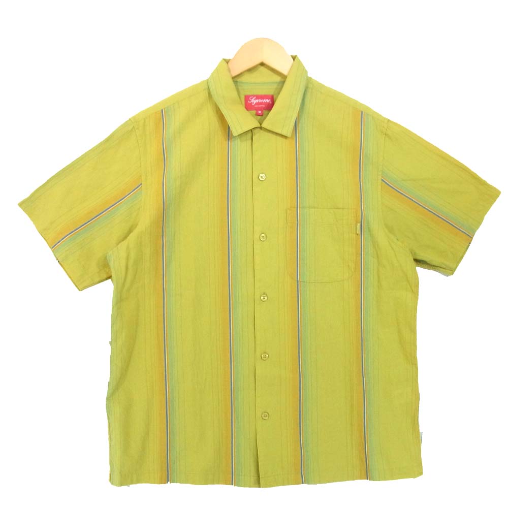 Supreme シュプリーム 19SS  Vertical Stripe S/S バーティカルストライプ ライム系 M【中古】
