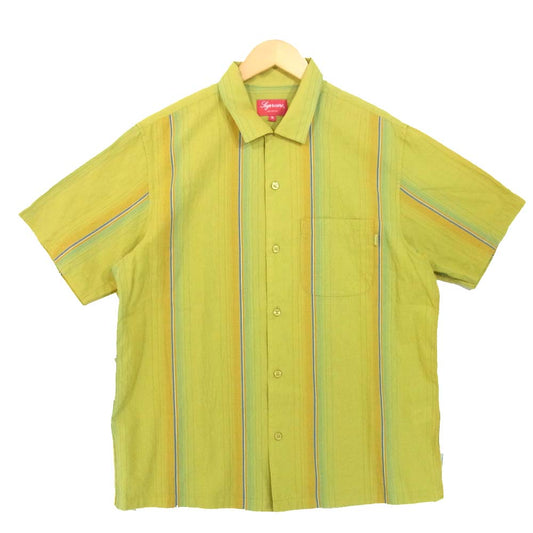 Supreme シュプリーム 19SS  Vertical Stripe S/S バーティカルストライプ ライム系 M【中古】