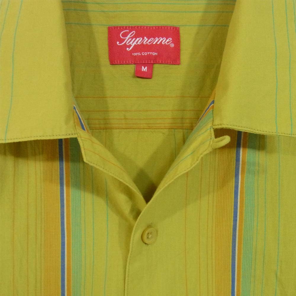 Supreme シュプリーム 19SS  Vertical Stripe S/S バーティカルストライプ ライム系 M【中古】