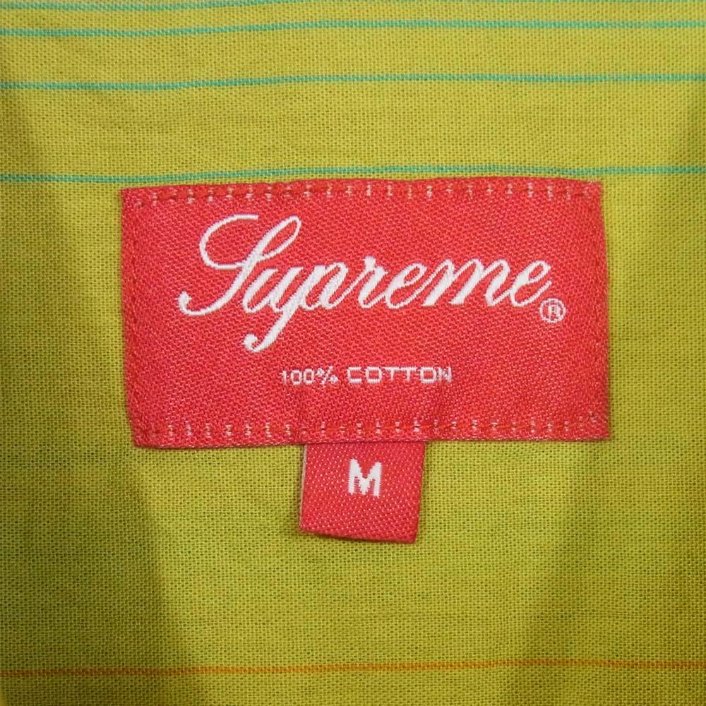 Supreme シュプリーム 19SS  Vertical Stripe S/S バーティカルストライプ ライム系 M【中古】