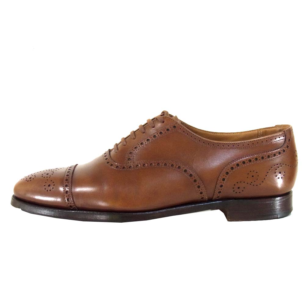 CROCKETT&JONES クロケットアンドジョーンズ HEYFORD ヘイフォード パンチド キャップトゥ レザー シューズ ブラウン系 8D【中古】