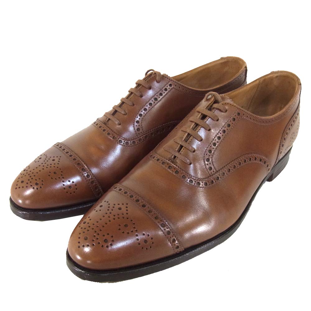 CROCKETT&JONES クロケットアンドジョーンズ HEYFORD ヘイフォード パンチド キャップトゥ レザー シューズ ブラウン系 8D【中古】
