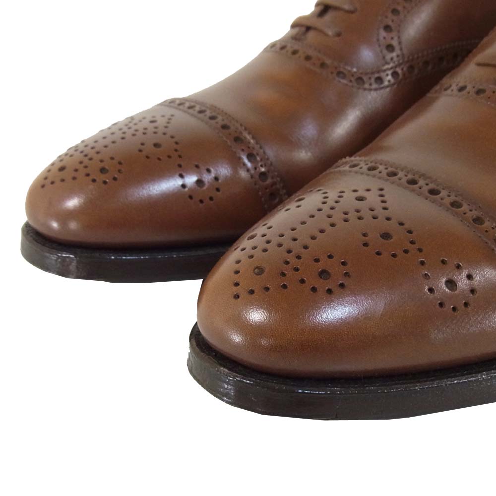 CROCKETT&JONES クロケットアンドジョーンズ HEYFORD ヘイフォード パンチド キャップトゥ レザー シューズ ブラウン系 8D【中古】