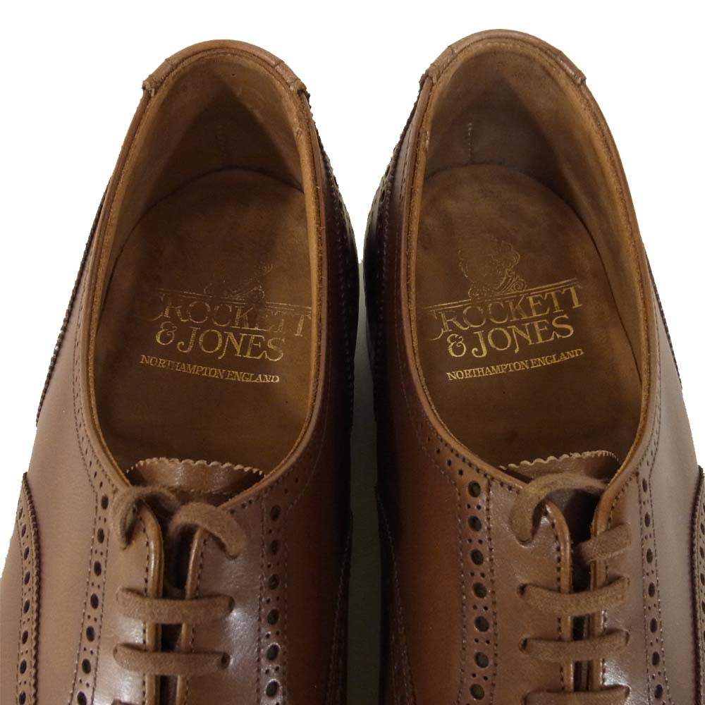 CROCKETT&JONES クロケットアンドジョーンズ HEYFORD ヘイフォード パンチド キャップトゥ レザー シューズ ブラウン系 8D【中古】