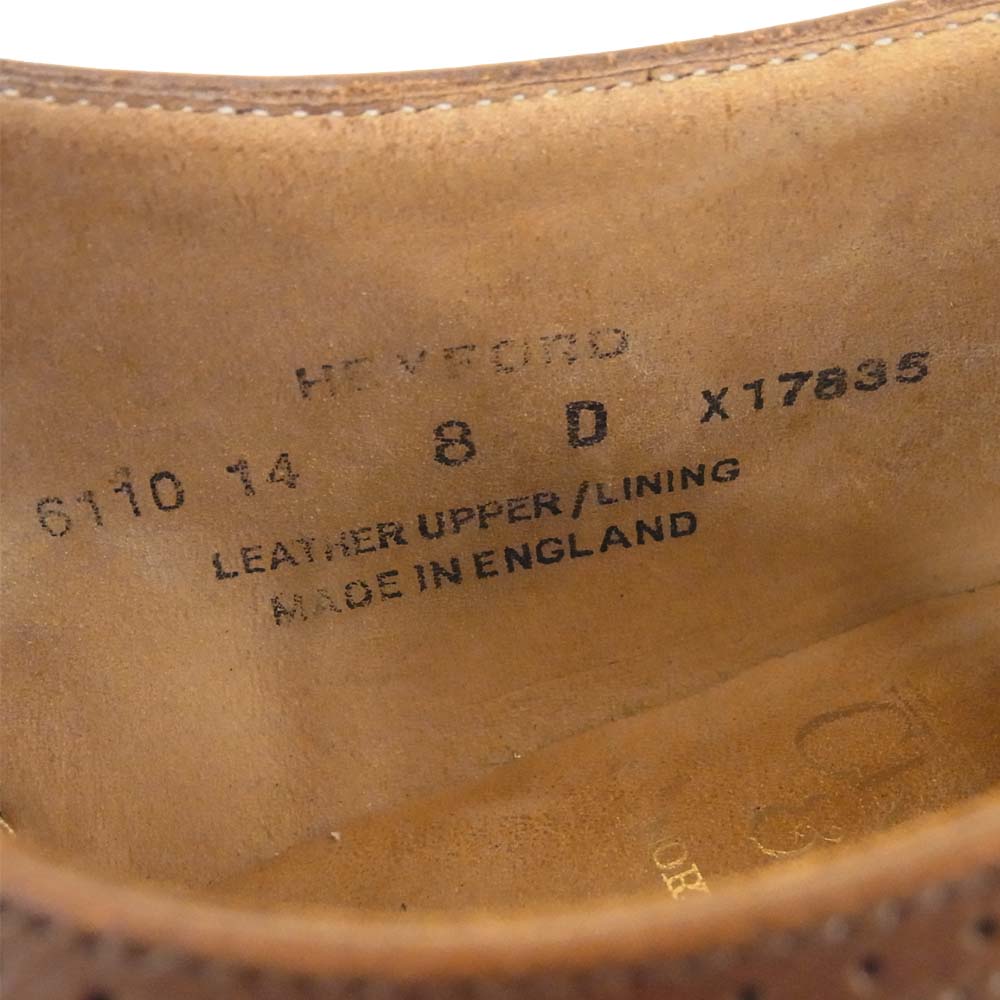 CROCKETT&JONES クロケットアンドジョーンズ HEYFORD ヘイフォード パンチド キャップトゥ レザー シューズ ブラウン系 8D【中古】