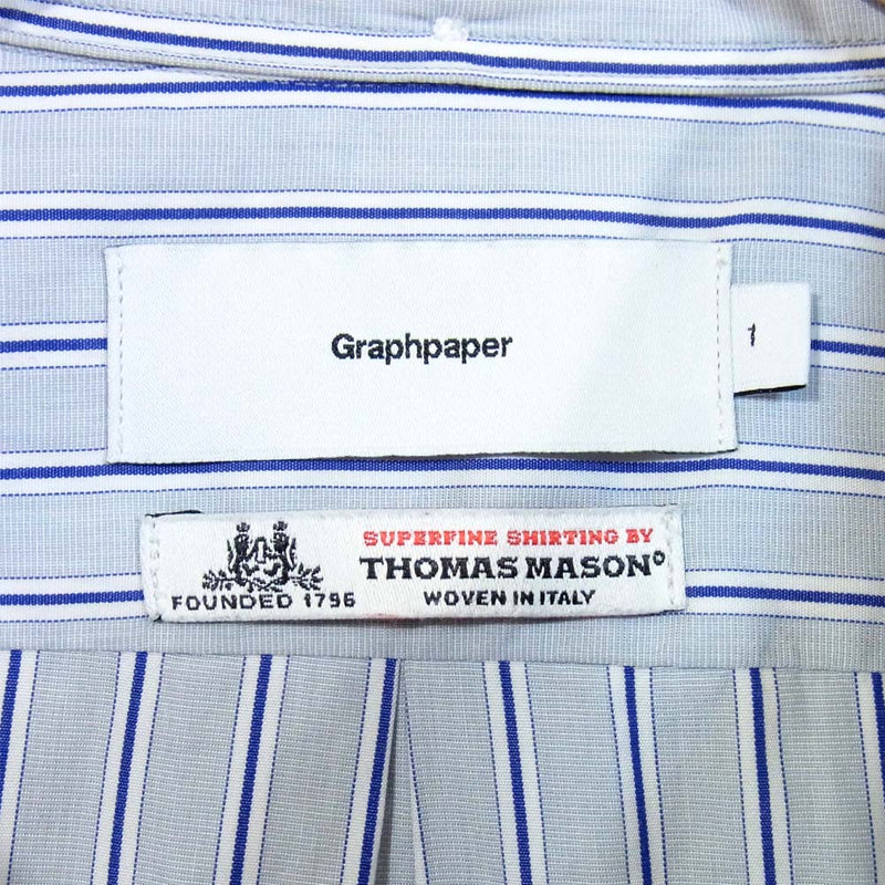GRAPHPAPER グラフペーパー 18AW GM183-50079B × トーマスメイソン Thomas Mason L/S B.D Shirt グレー×ブルー系 1【中古】