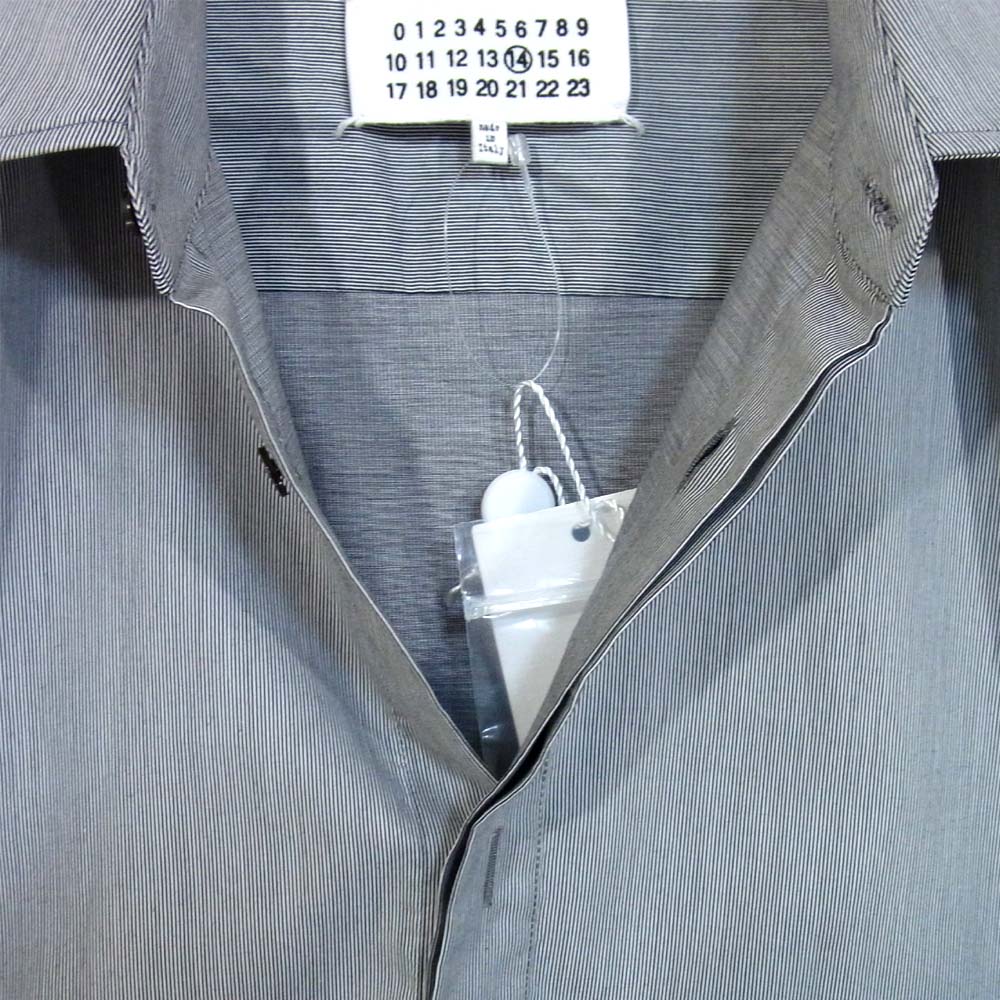 MAISON MARGIELA メゾンマルジェラ S50DL0433 striped long-sleeved shirt ロングスリーブ 002F 39【極上美品】【中古】