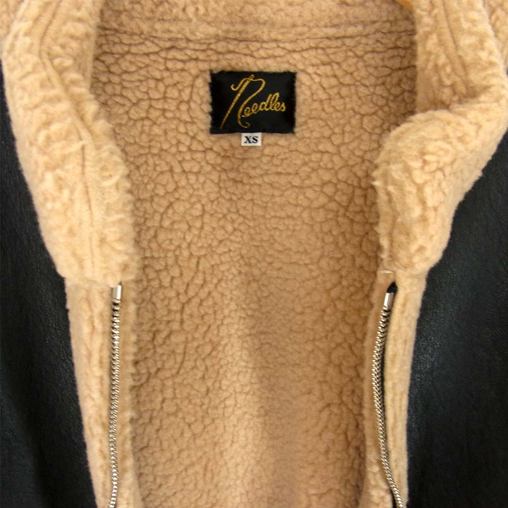 Needles ニードルス 19AW FK064 Zipped Tibetan Jacket シンセティック ボア ブラウン系 XS【美品】【中古】