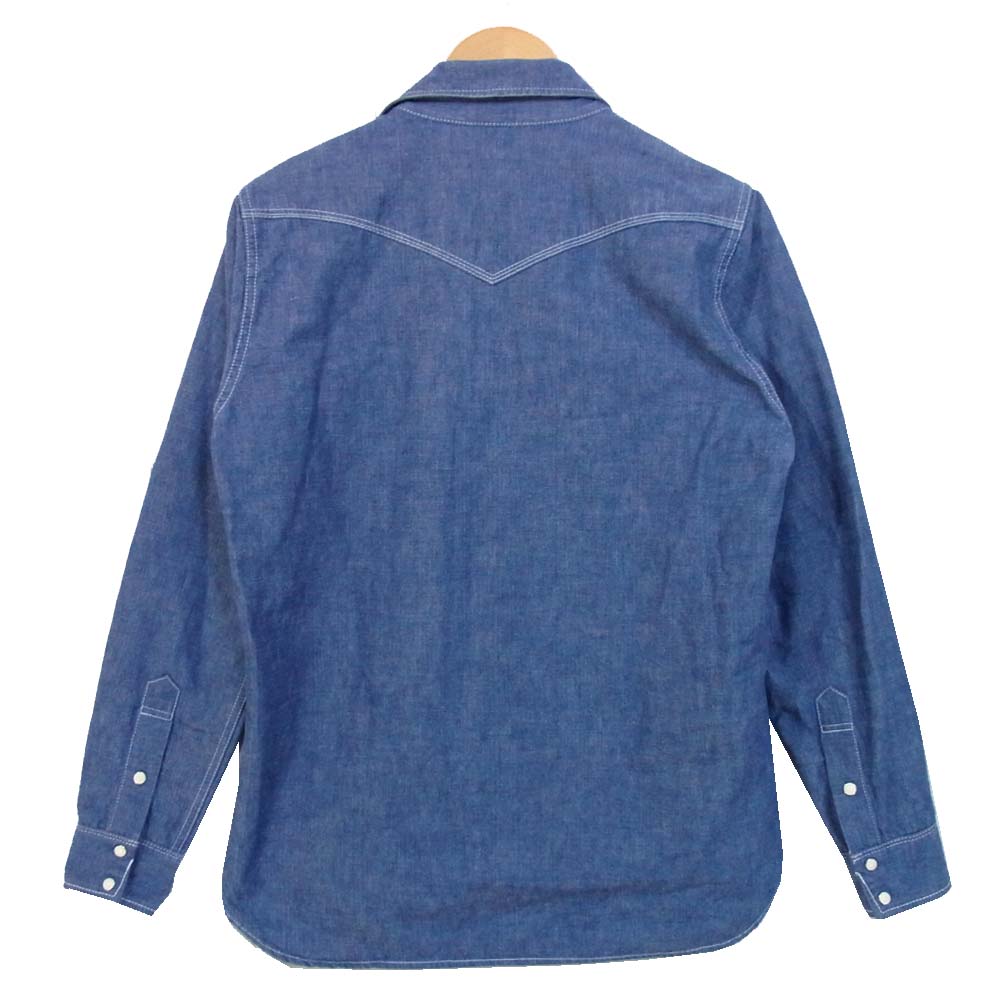 IRON HEART アイアンハート ヘビーシャンブレー ウエスタン シャツ インディゴブルー系 S【美品】【中古】