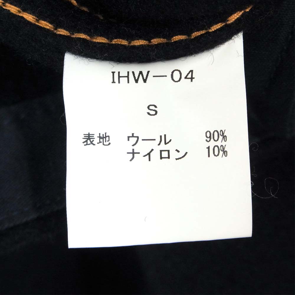 IRON HEART アイアンハート IHW-04 メルトン ウール シャツ ネイビー系 S【美品】【中古】