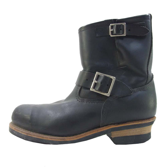 RED WING レッドウィング 2976 レザー ショート エンジニア ブーツ  ブラック系 8D【中古】